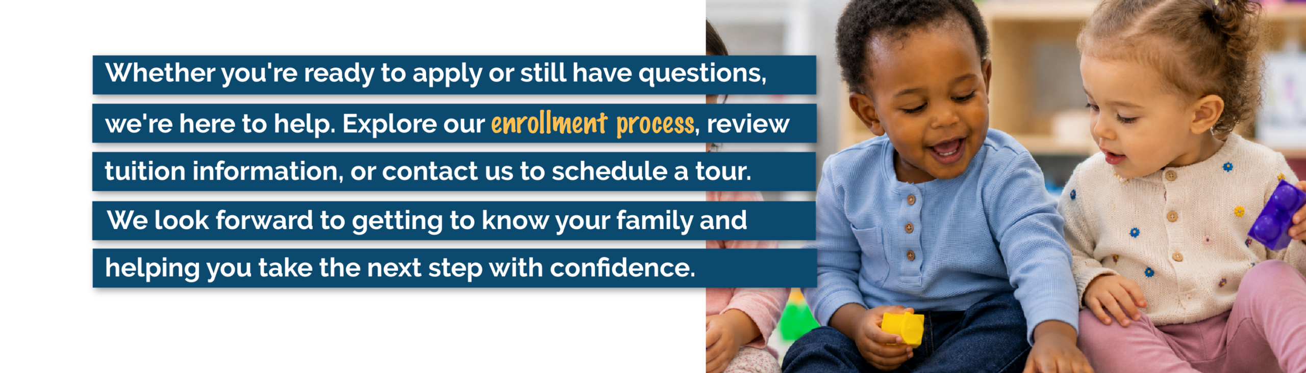 Information about tours, tuition, enrollment steps, and registration at Clemmons First Baptist Preschool