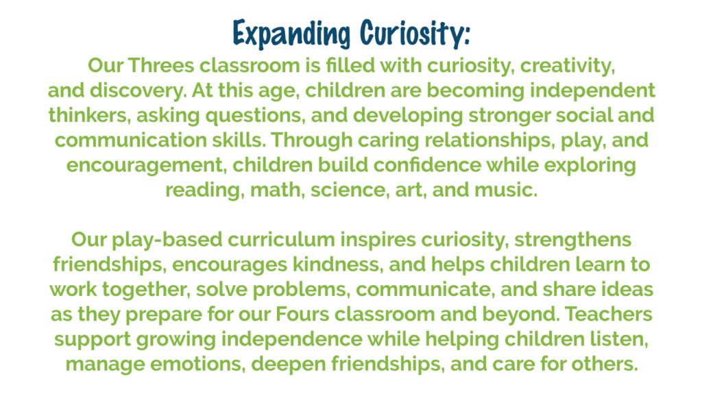 3 Year Old Preschool program encouraging curiosity, creativity, and social development at Clemmons First Baptist Preschool