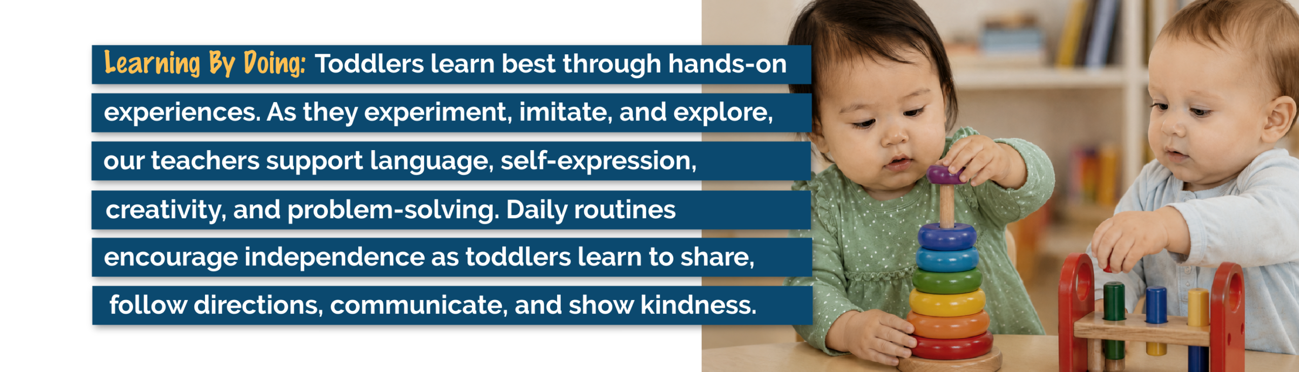 Toddlers developing fine motor skills through hands-on learning activities at Clemmons First Baptist Preschool