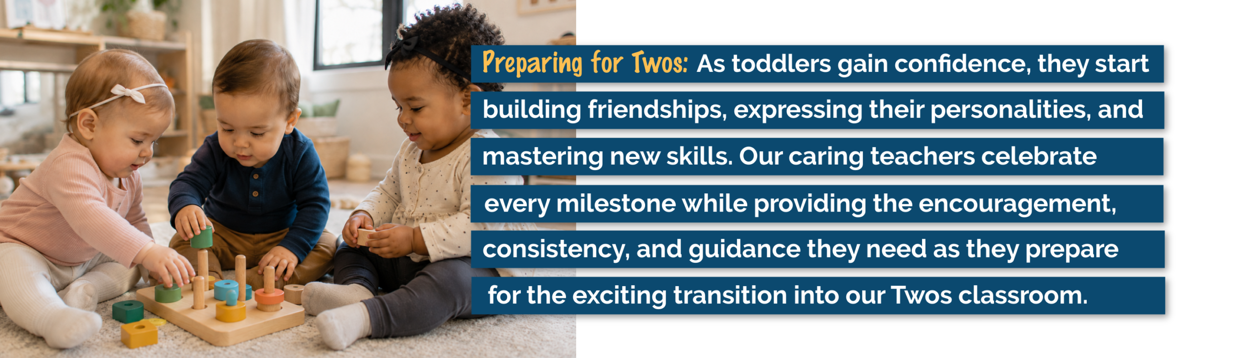 Toddlers building confidence and independence through guided play at Clemmons First Baptist Preschool
