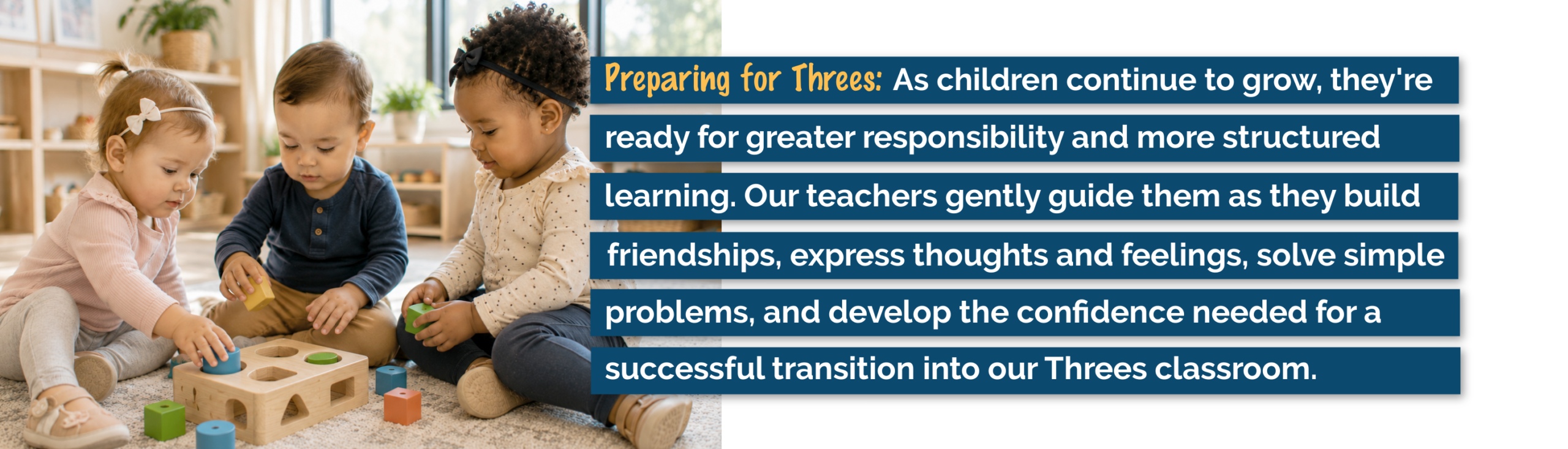 Play-based learning in the 2 Year Old Preschool program at Clemmons First Baptist Preschool
